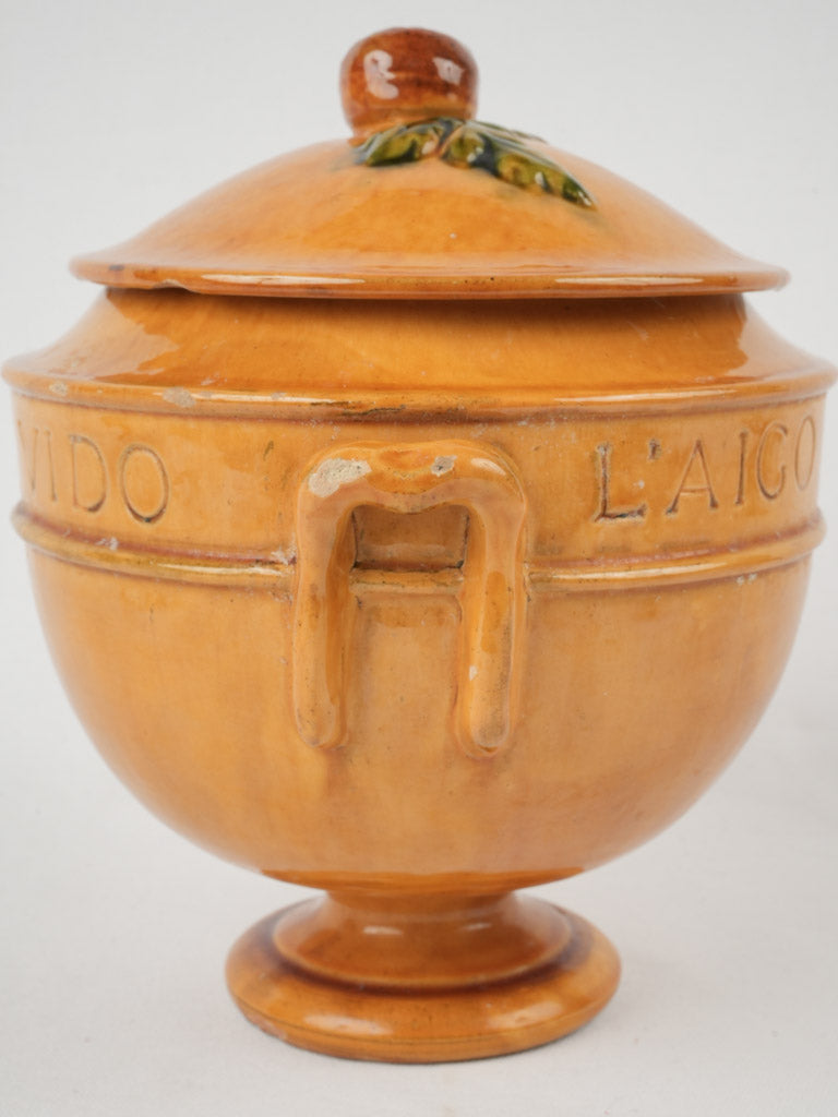 Rustic Provençal terracotta soup tureen