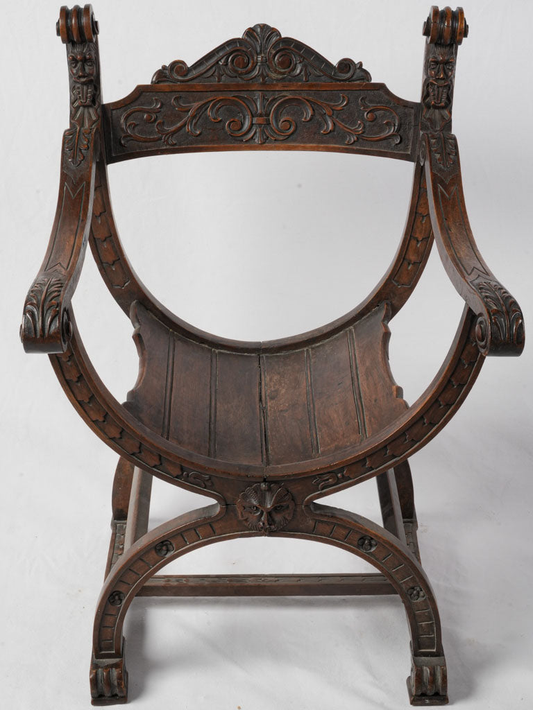 Dark wood Renaissance seat
