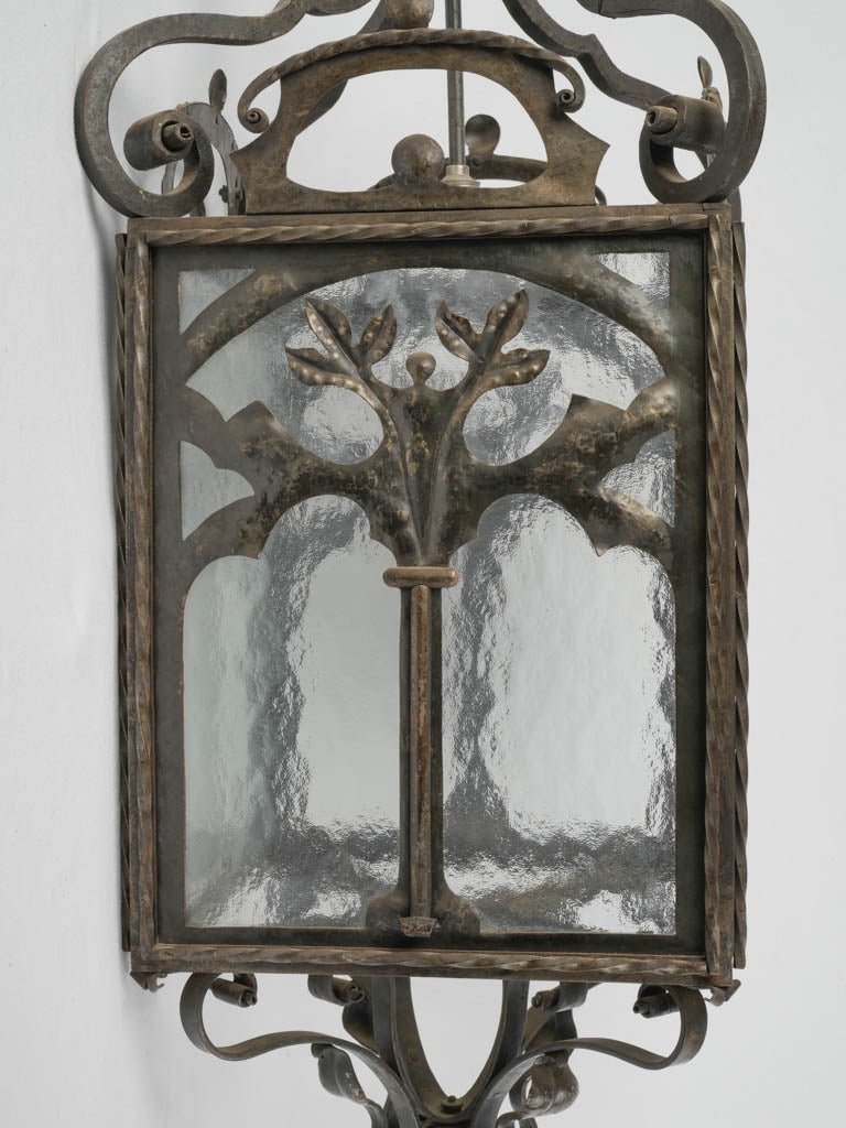Decorative opalescent iron lighting fixture