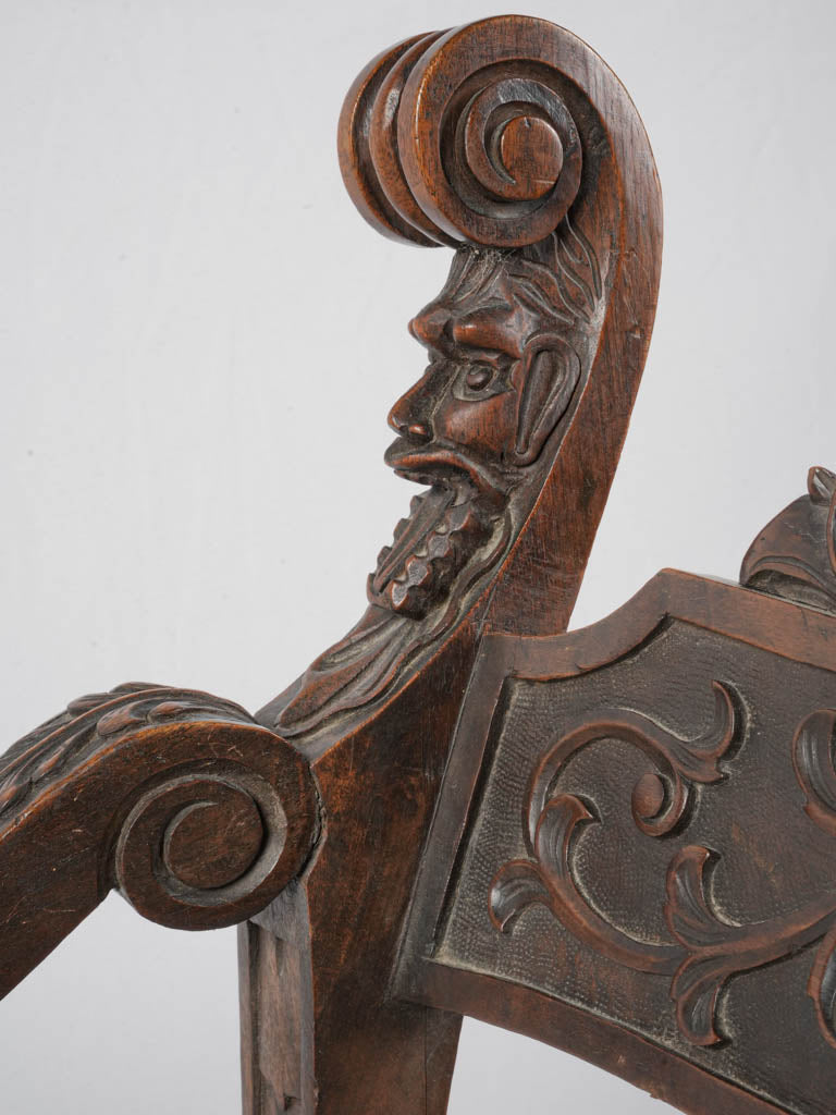 Artistic carved rosettes curule chair