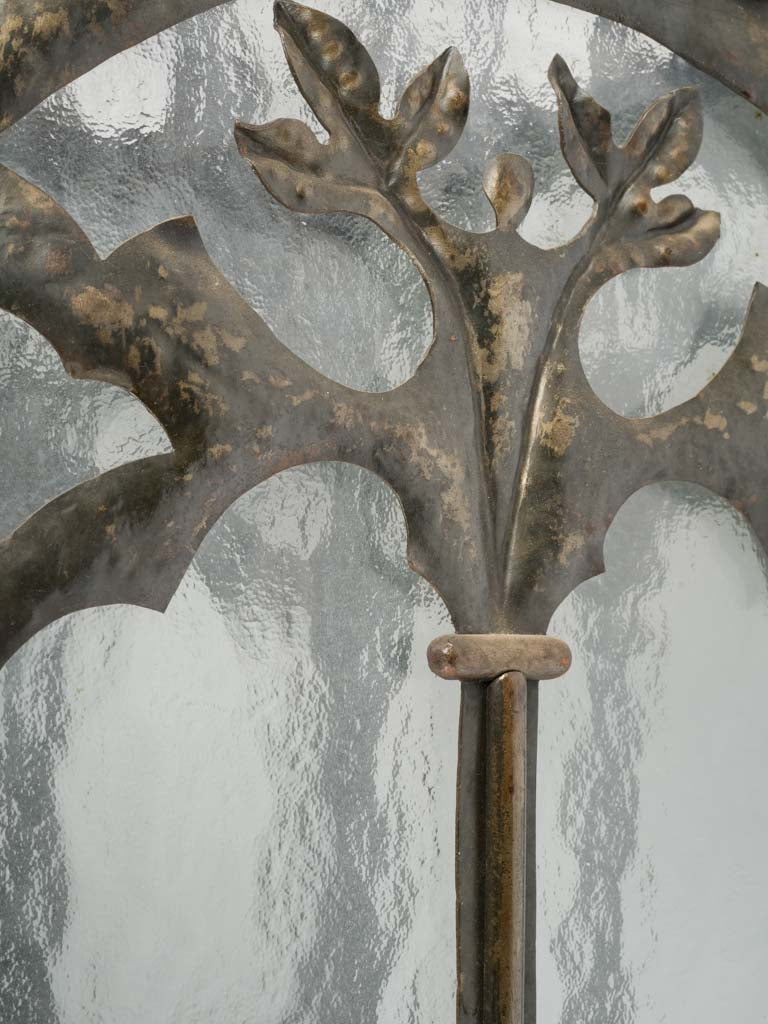 Aged Art Nouveau wrought iron lantern