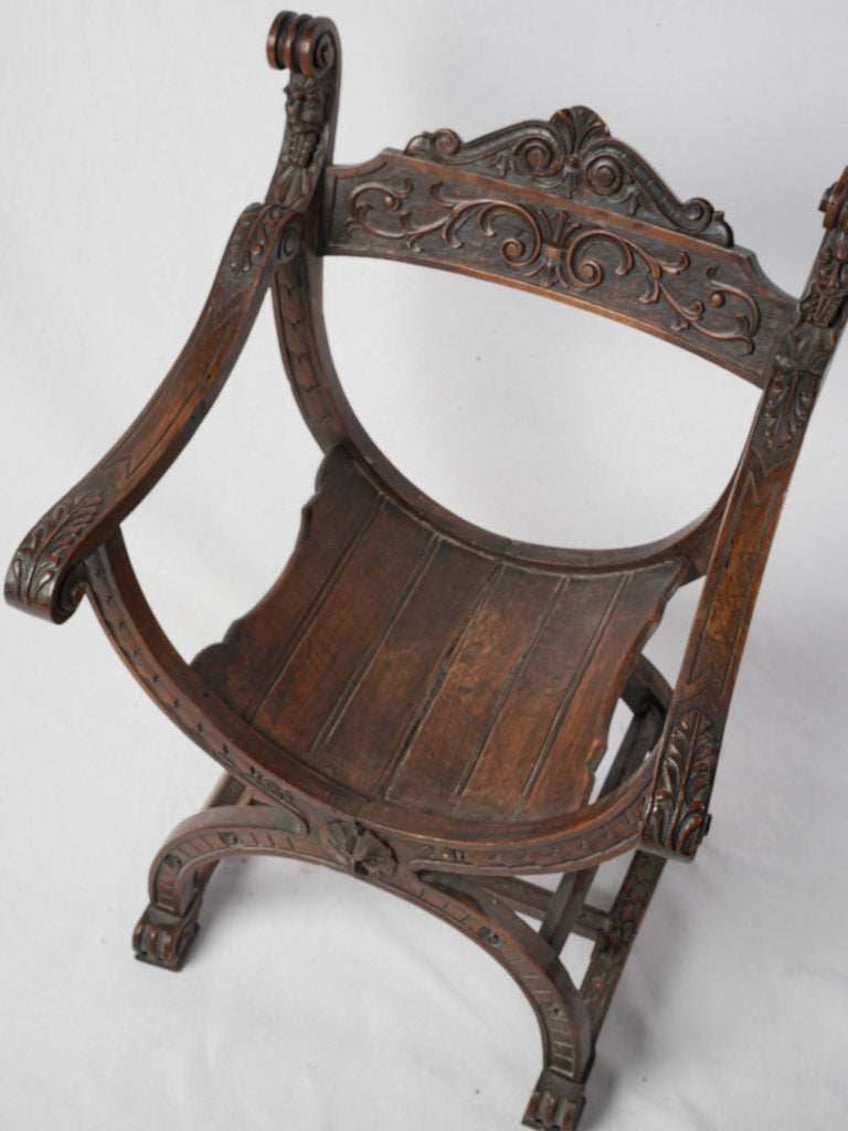 Neoclassical scrolling armrest chair