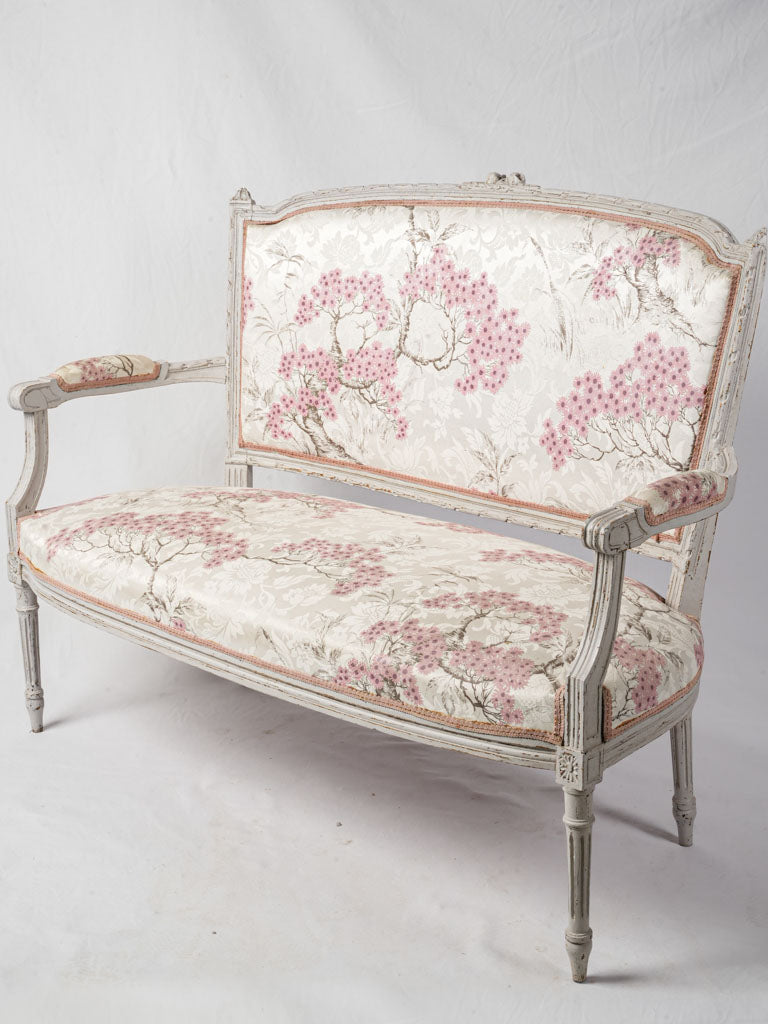 Antique French banquette with patina