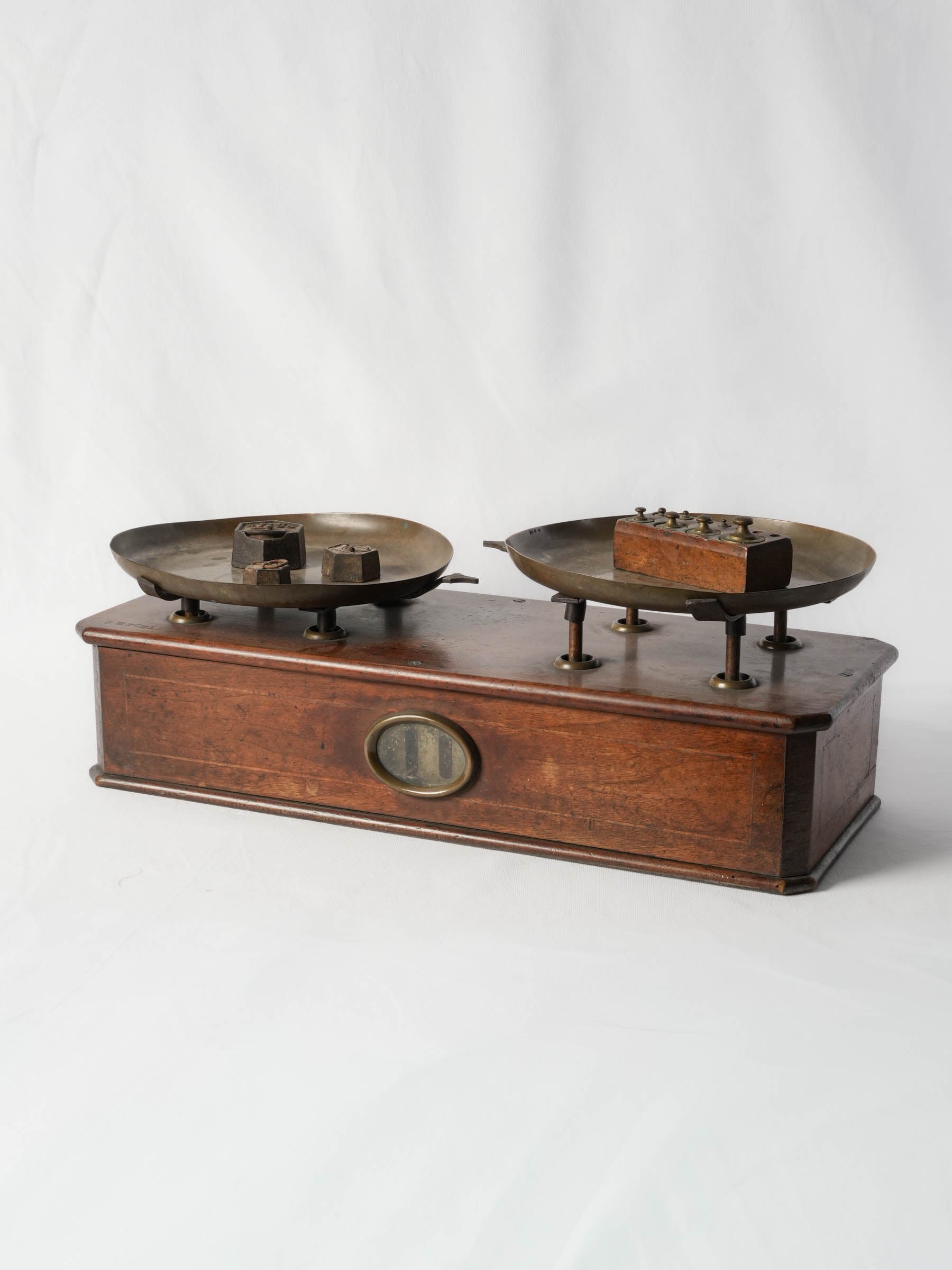 Late 19th-Century French Countertop Scale with Weights - 25¼"