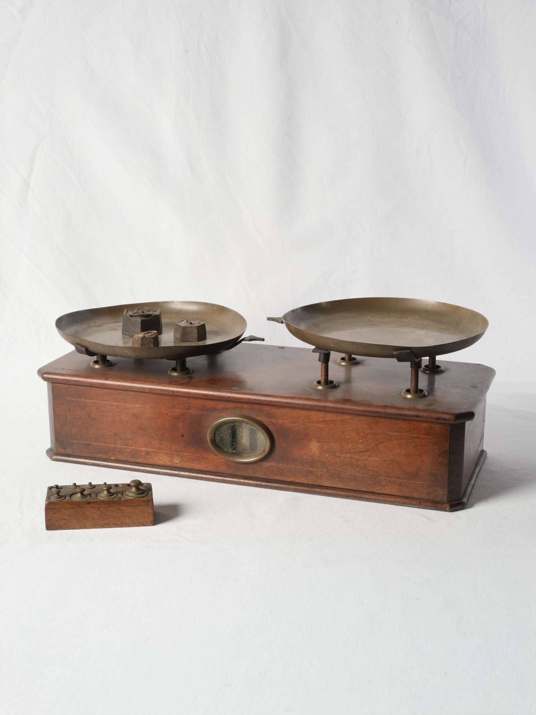 Late 19th-Century French Countertop Scale with Weights - 25¼"