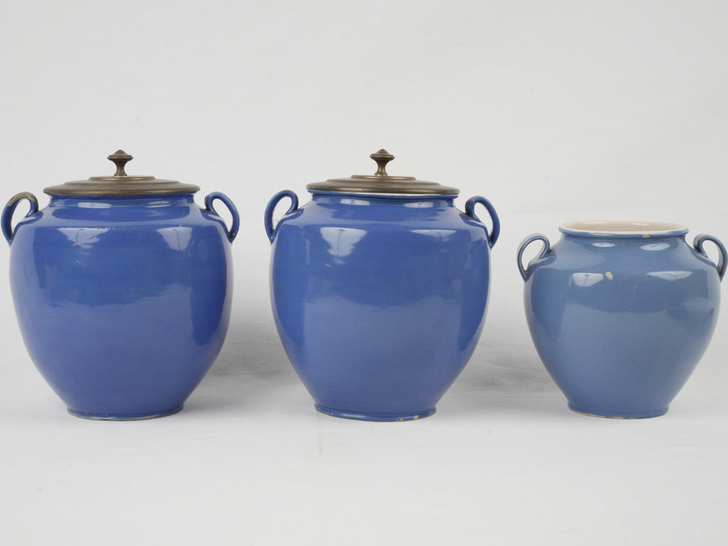 Provencal blue glazed preserves containers