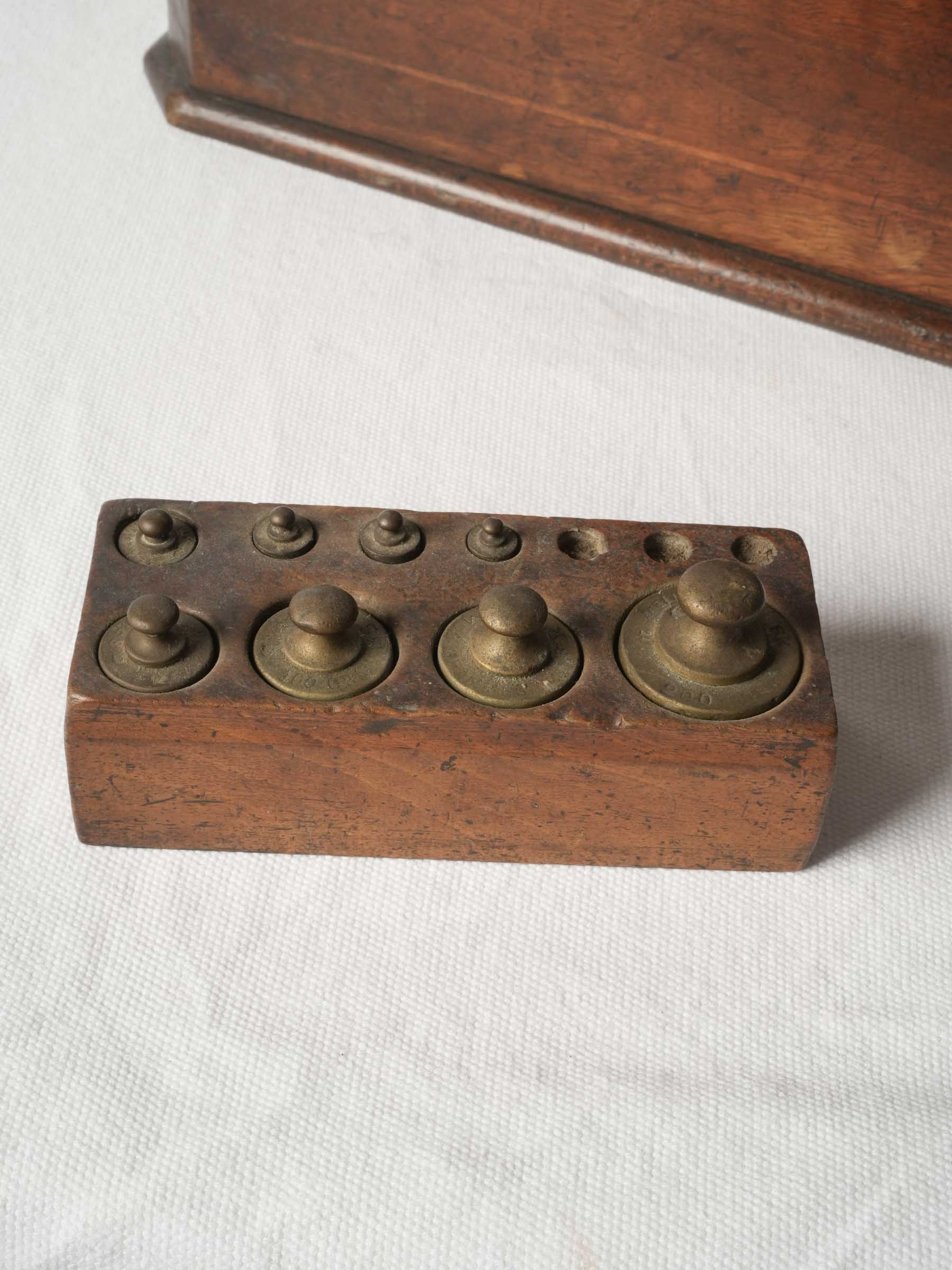 Late 19th-Century French Countertop Scale with Weights - 25¼"