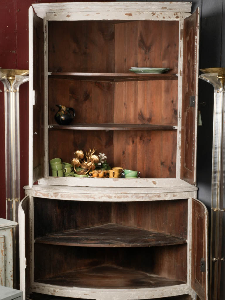 Late 19th-Century French Painted Corner Cupboard - 96¾" x 56"