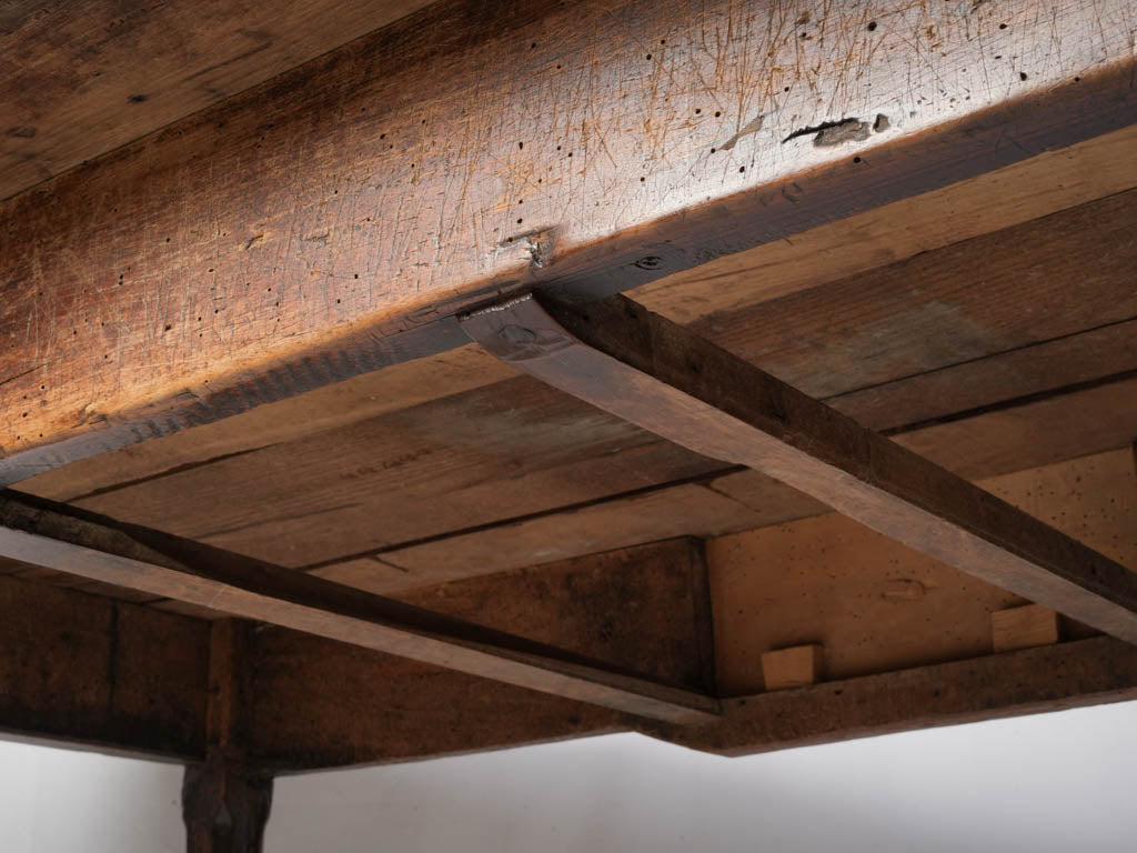 Artistic age-darkened stain table