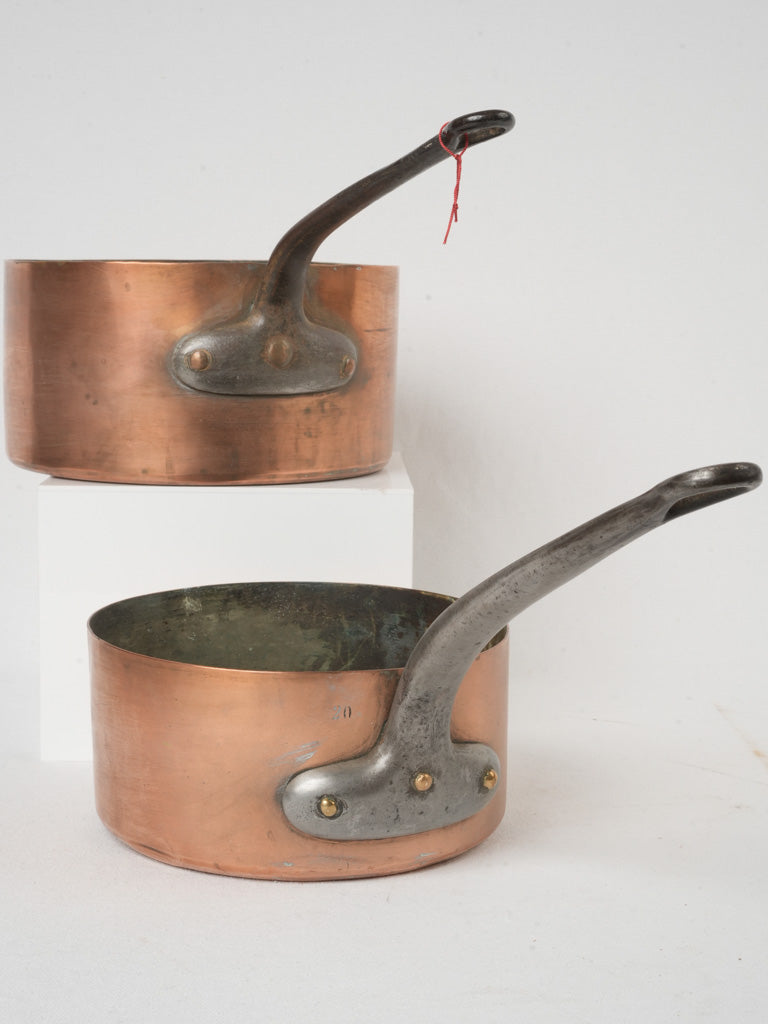 Aged patina French cookware set