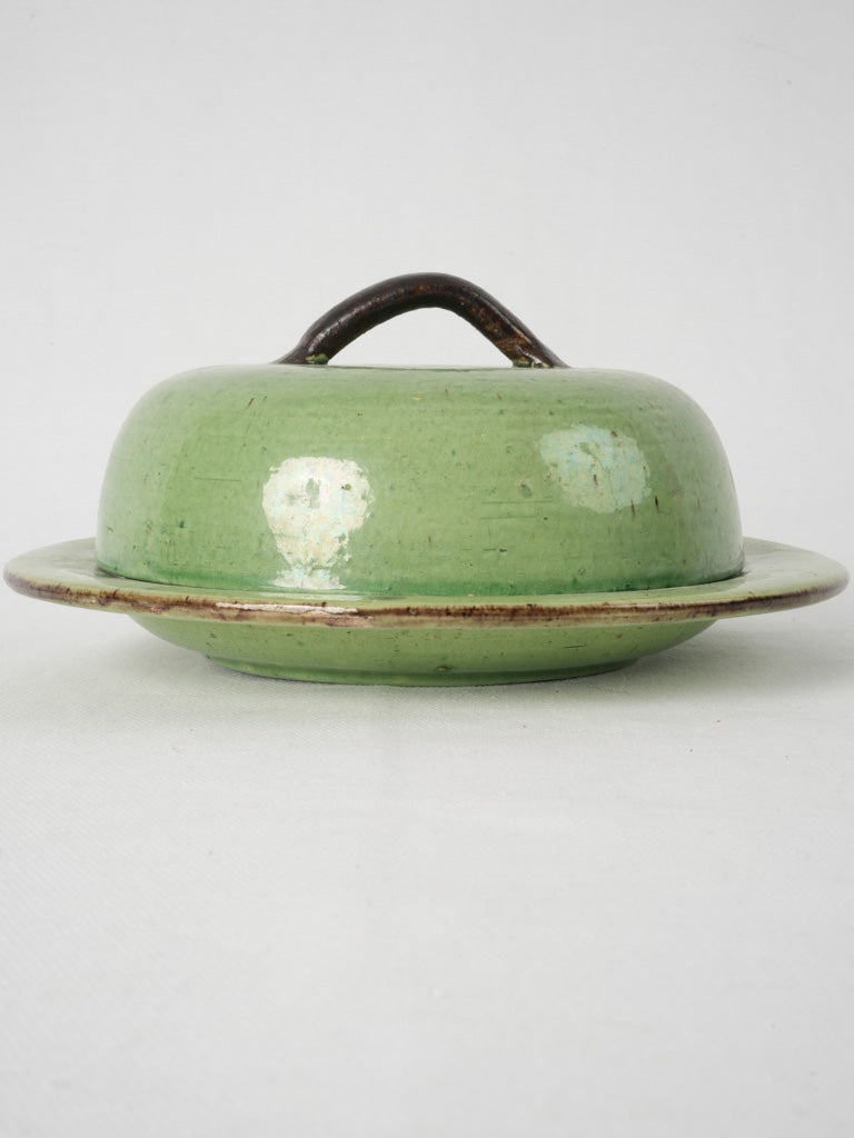 Art Deco style pottery butter dish