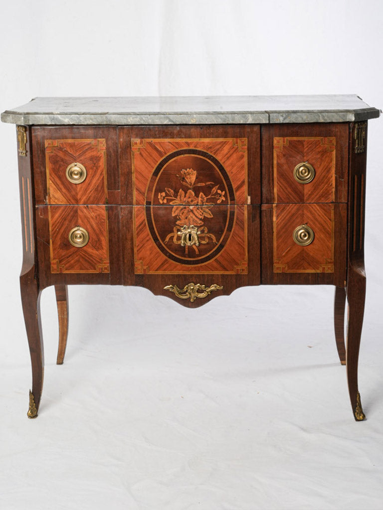 Vintage marquetry rosewood commode