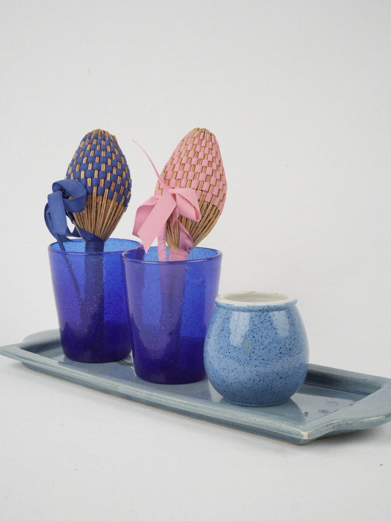 Handmade lavender ceramic tray