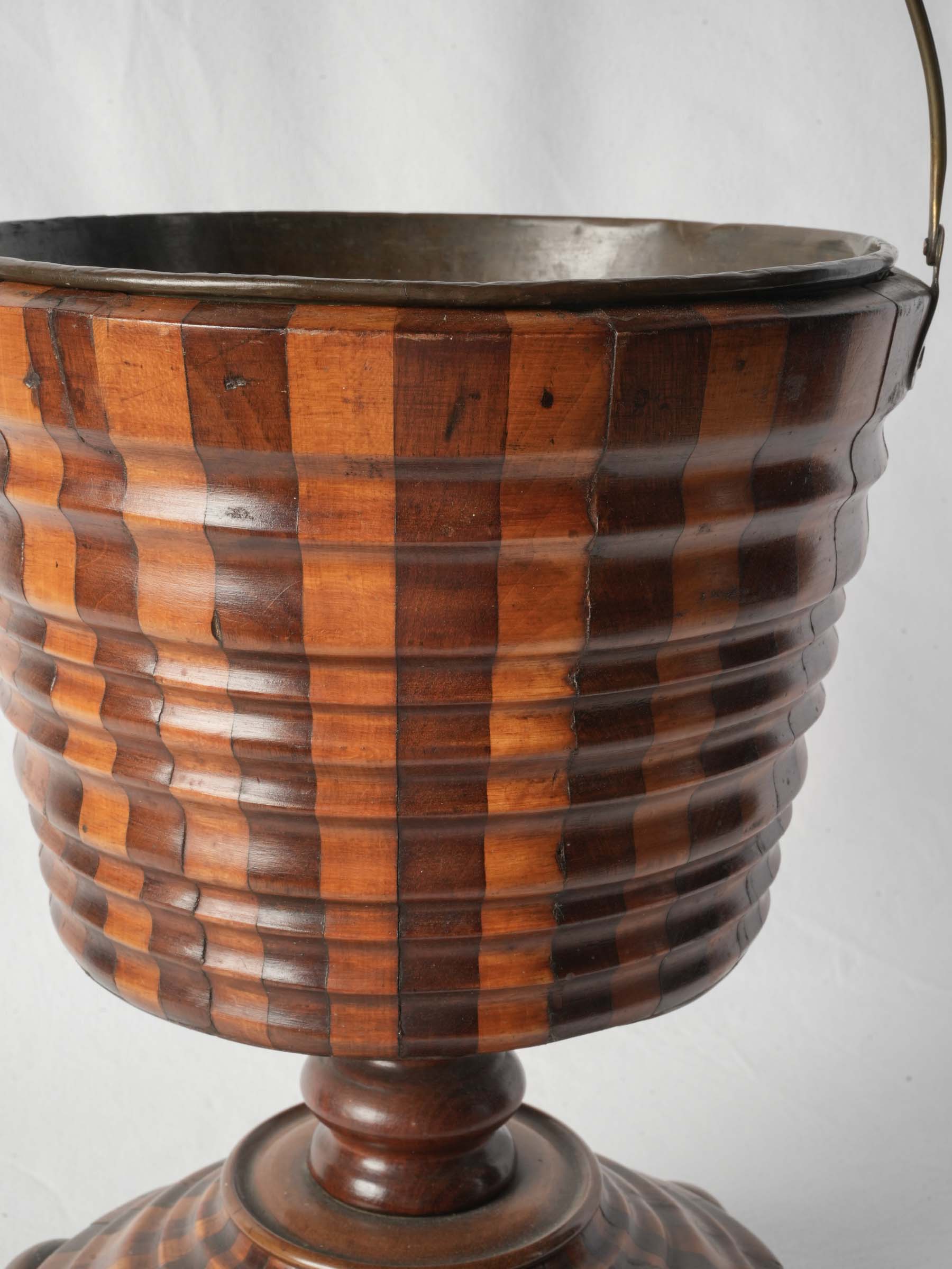 Fine Antique English Coal or Peat Bucket, two tone
