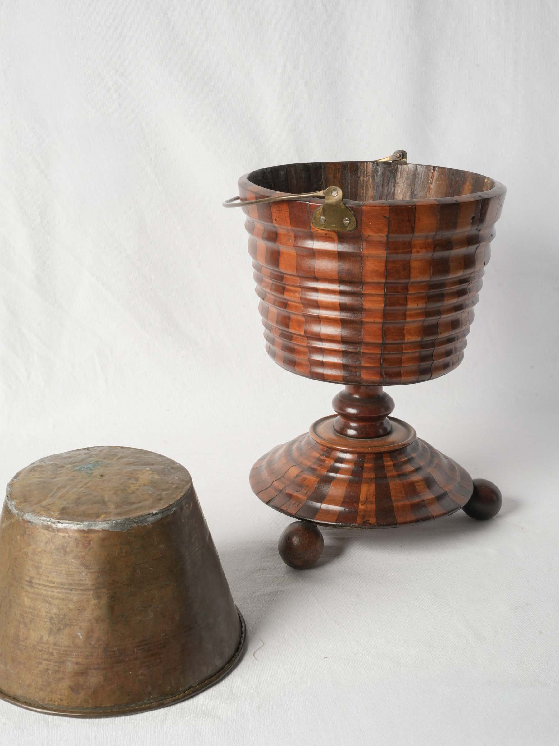 Fine Antique English Coal or Peat Bucket, two tone