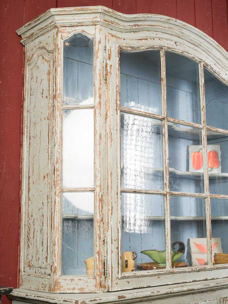 Beige patina glazed dresser cabinet