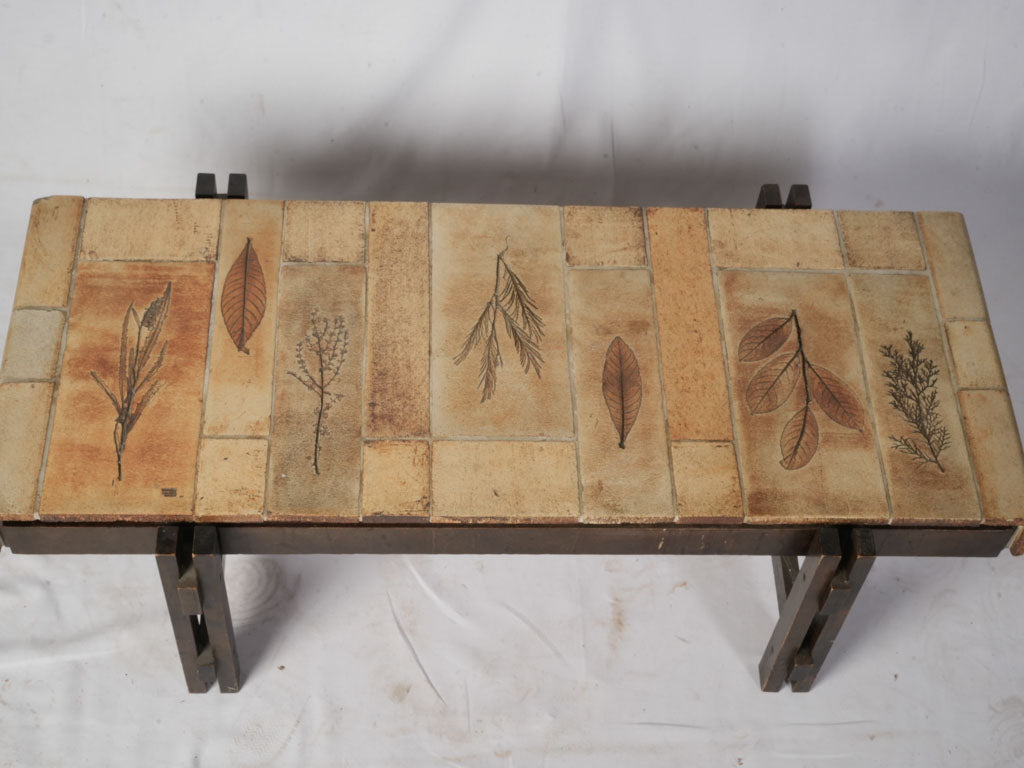 Sand-toned ceramic coffee table