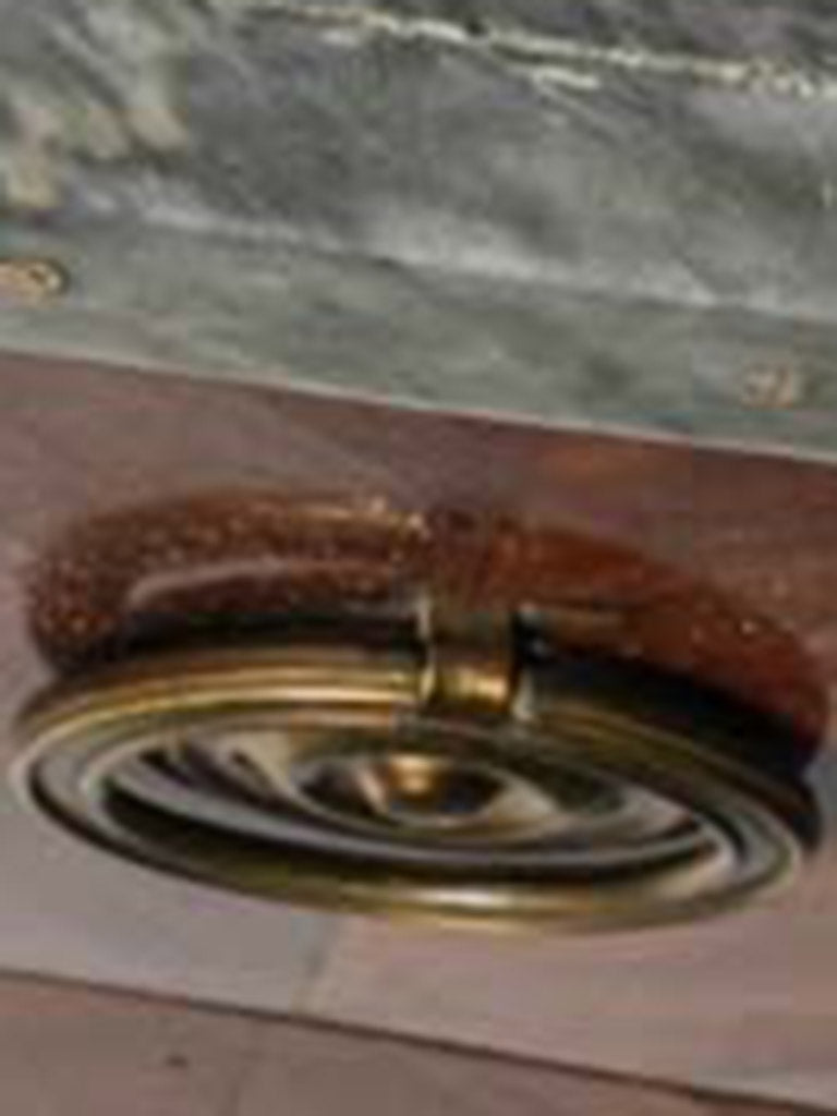 Classic cabriole-leg brass-paneled commode