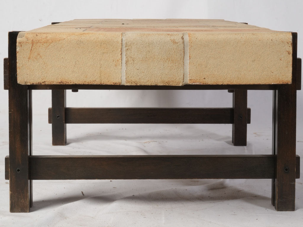 Decorative leaf-impressed table