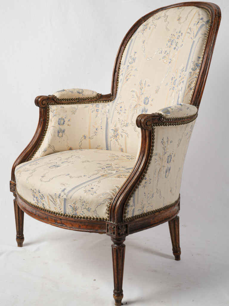 Elegant walnut Bergere armchair