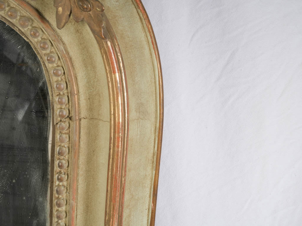 Napoleon III Overmantel Mirror w/ Almond Green Ground & Gilt Accents - 72½" x 44½"