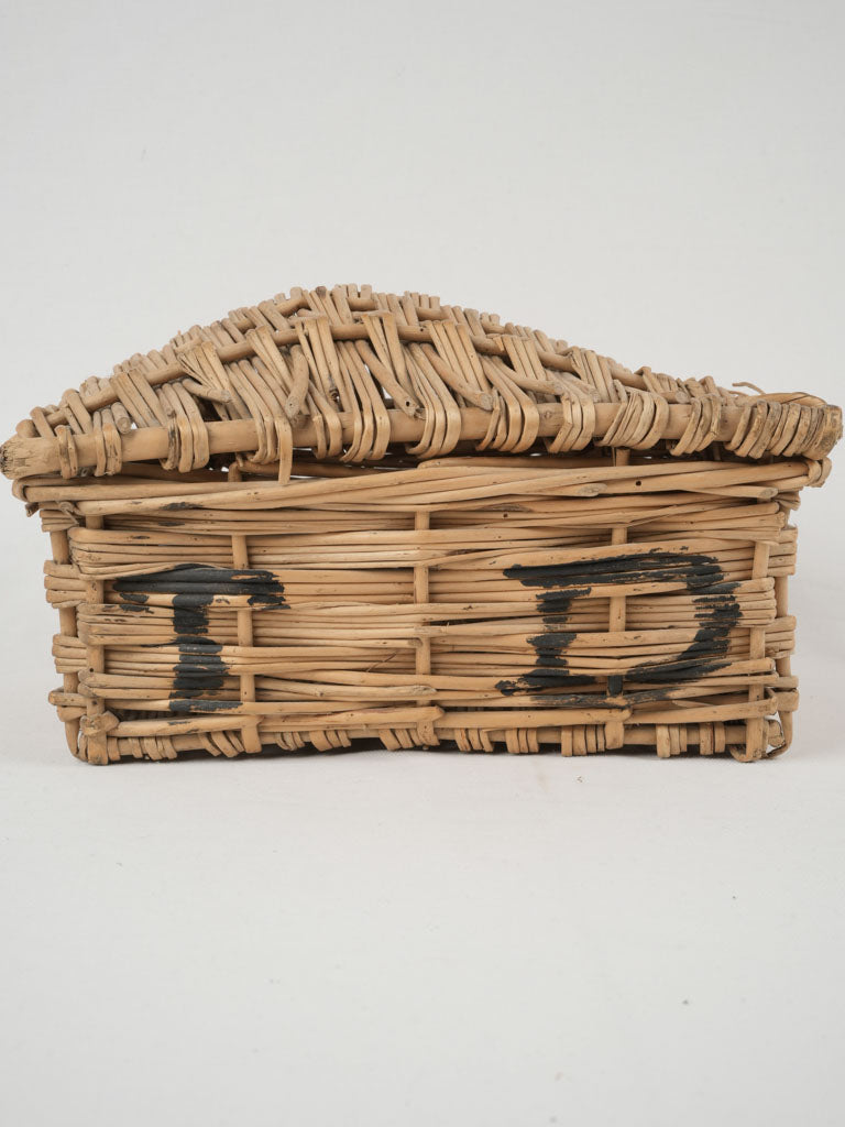 Provencal antique wicker fig basket