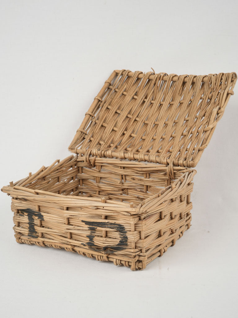 Lovely aged wicker fig basket