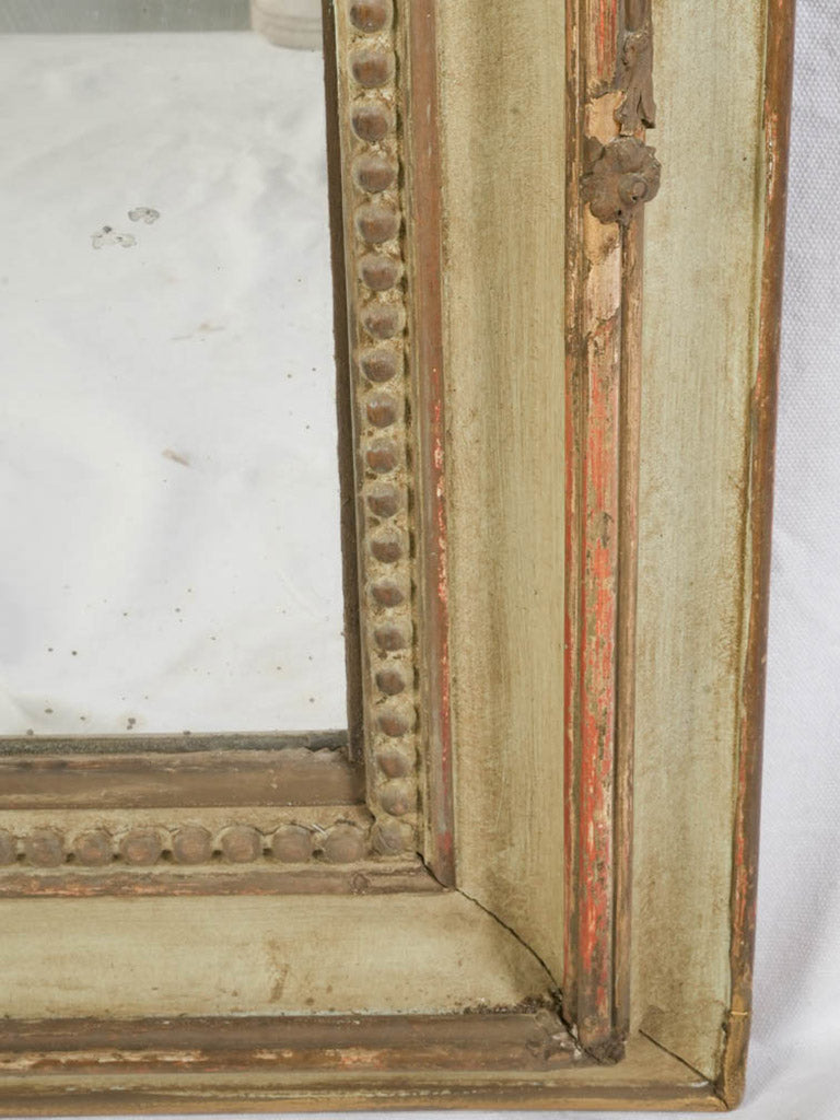 Napoleon III Overmantel Mirror w/ Almond Green Ground & Gilt Accents - 72½" x 44½"
