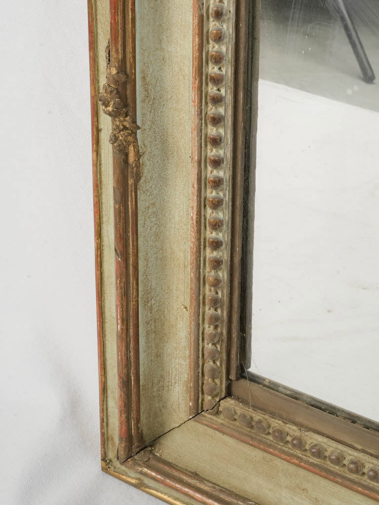 Napoleon III Overmantel Mirror w/ Almond Green Ground & Gilt Accents - 72½" x 44½"
