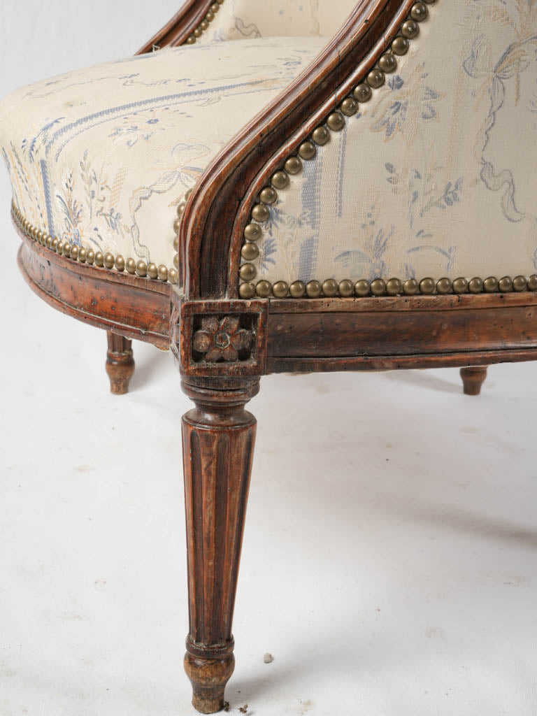 Vintage walnut Bergere armchair