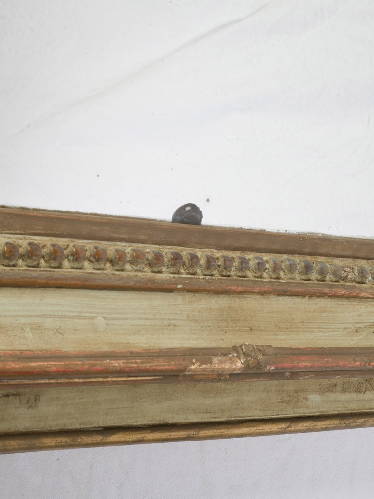 Napoleon III Overmantel Mirror w/ Almond Green Ground & Gilt Accents - 72½" x 44½"