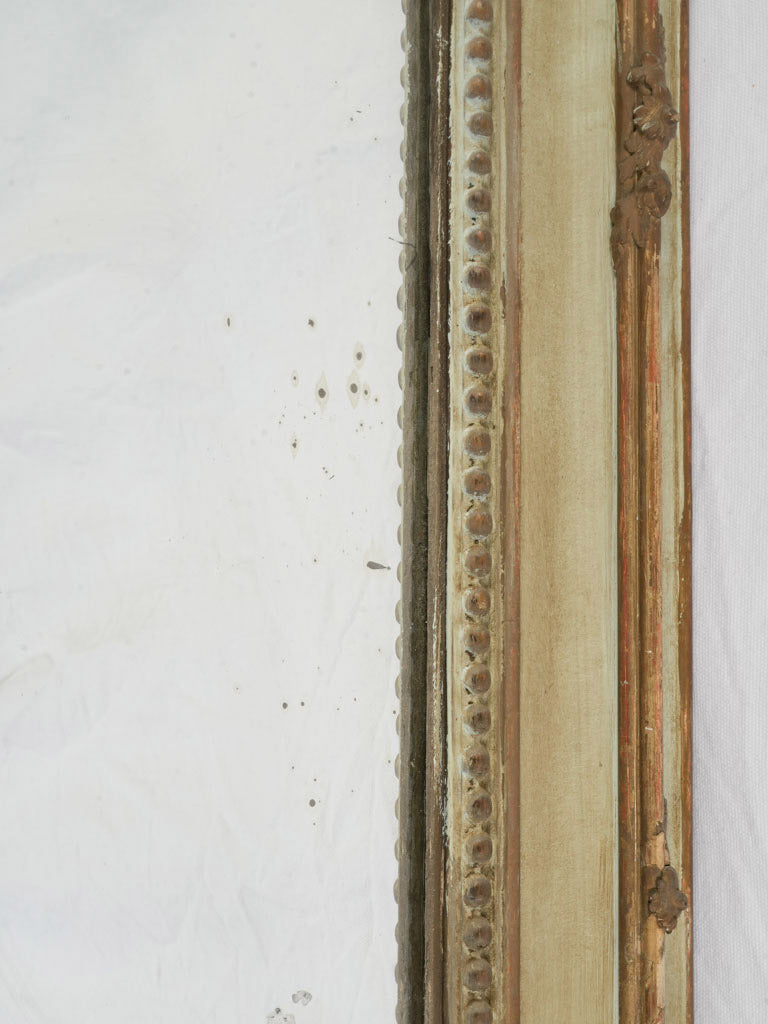 Napoleon III Overmantel Mirror w/ Almond Green Ground & Gilt Accents - 72½" x 44½"