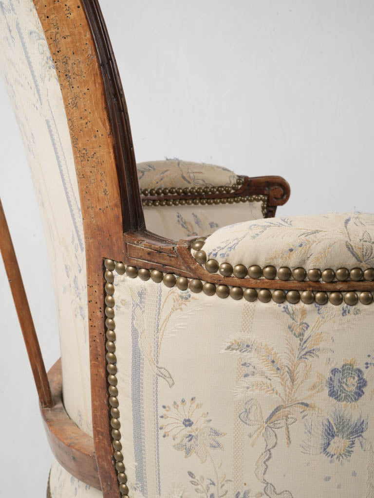 Refined walnut Bergere armchair