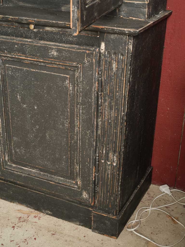 Sophisticated black patina French cabinet