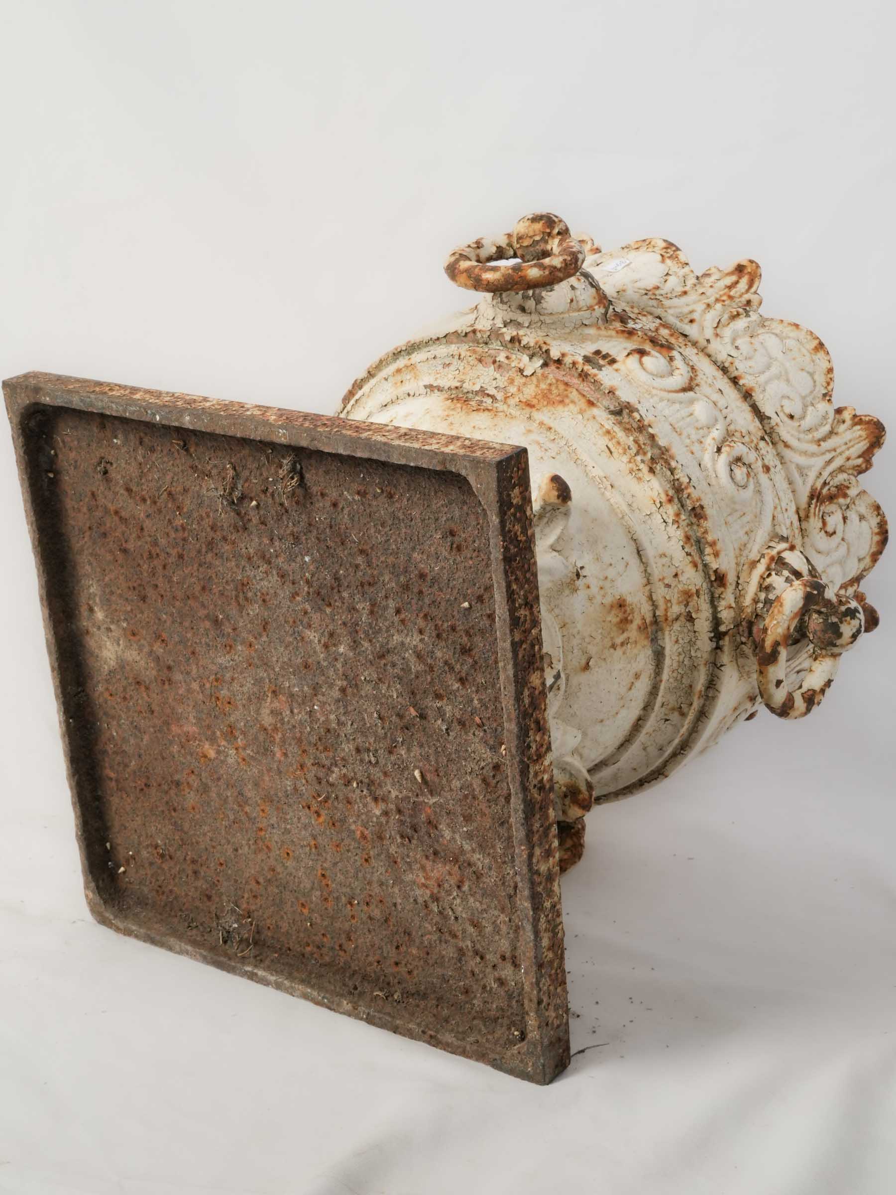 Sculptural 19th-Century French Cast Iron Jardinière w/ Weathered Patina - 19¾"