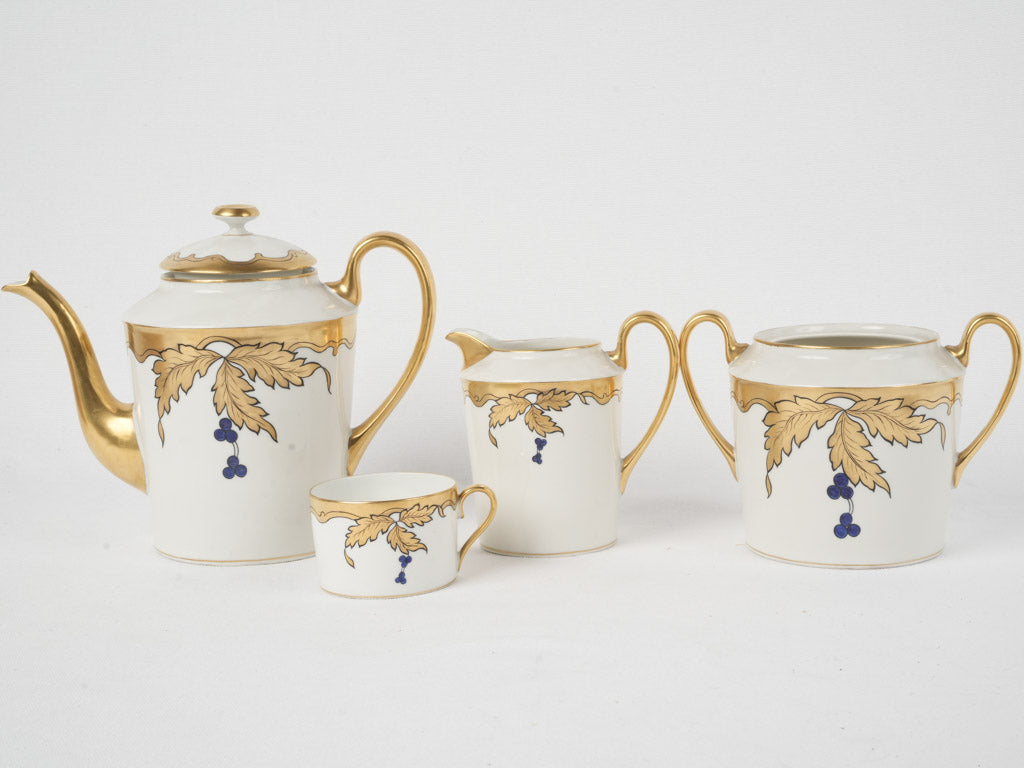 Artisan-crafted blue and gold dinner plates