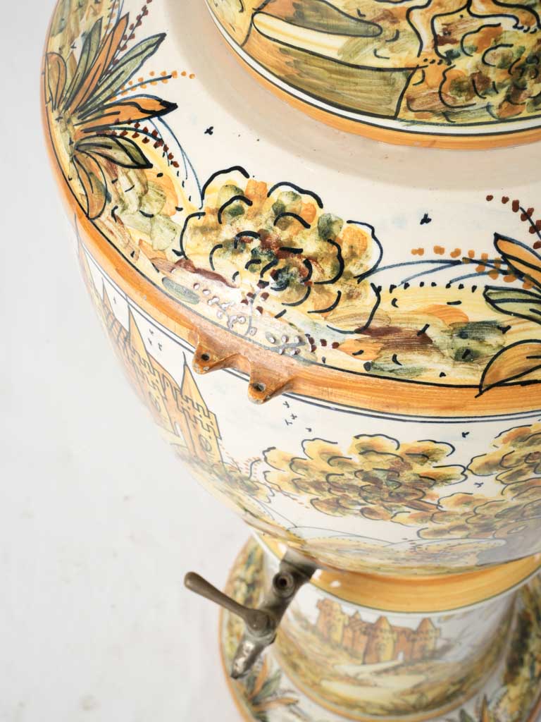 Stylish terracotta-toned fountain