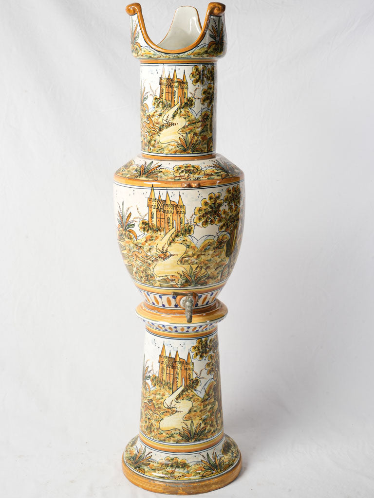 Hand-painted pastoral water fountain