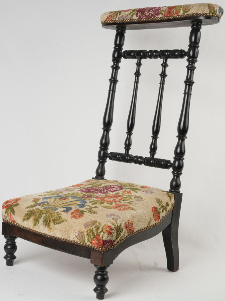 Elegant antique blackened wood prie-dieu