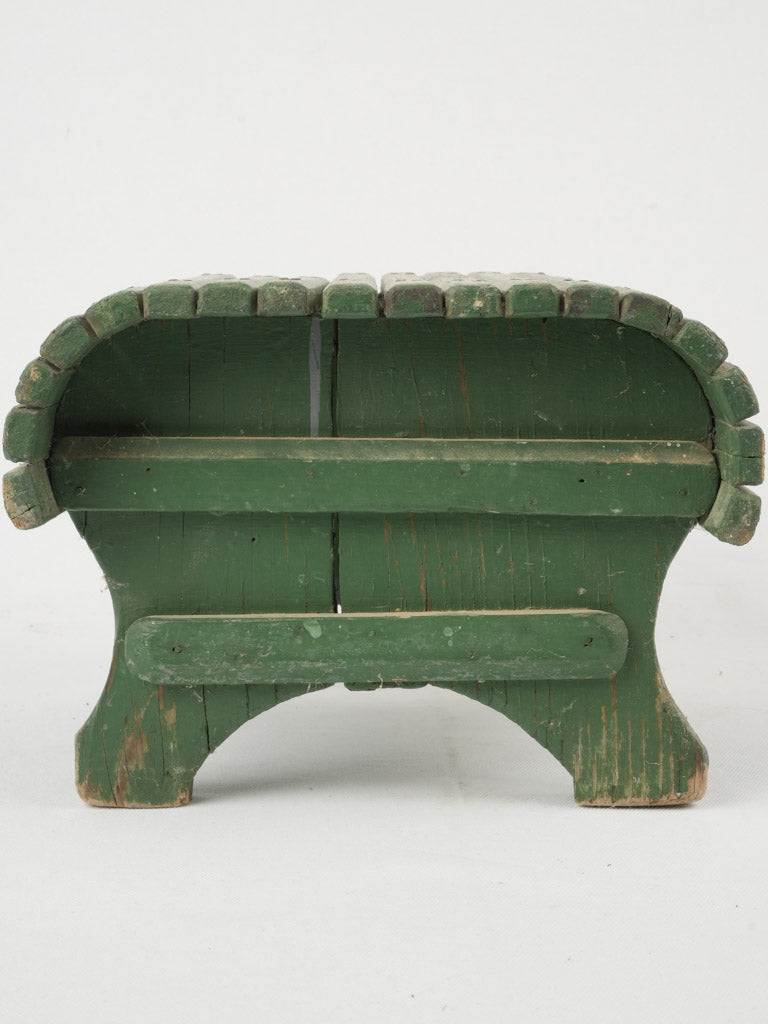 Rustic, painted, wooden footrest stool
