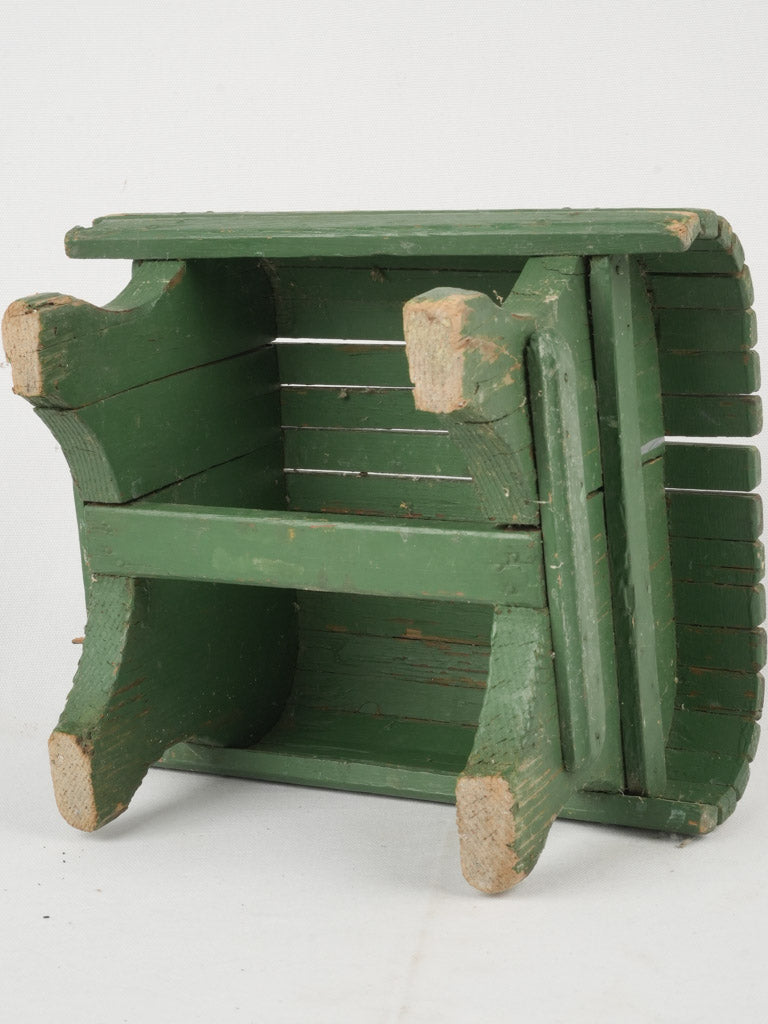 Vintage, shabby-chic, green footstool