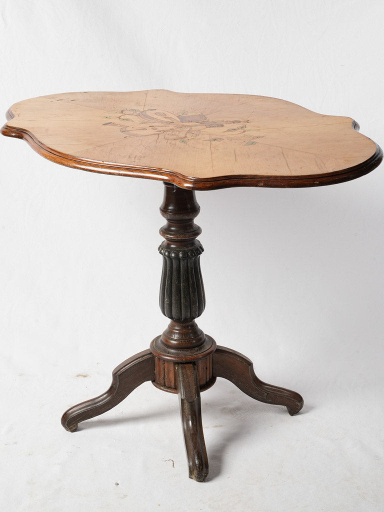 Intricate fruitwood marquetry table