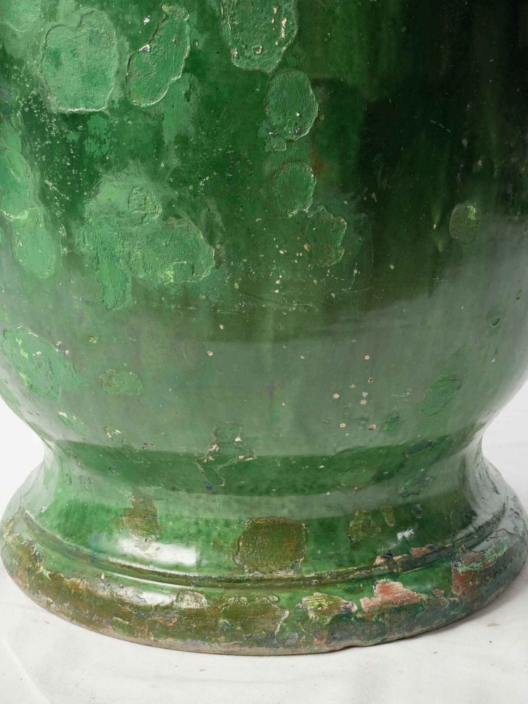 Large Green-Glazed Castelnaudary Jardinière, Late 19th Century - 21¼" x 25¼"
