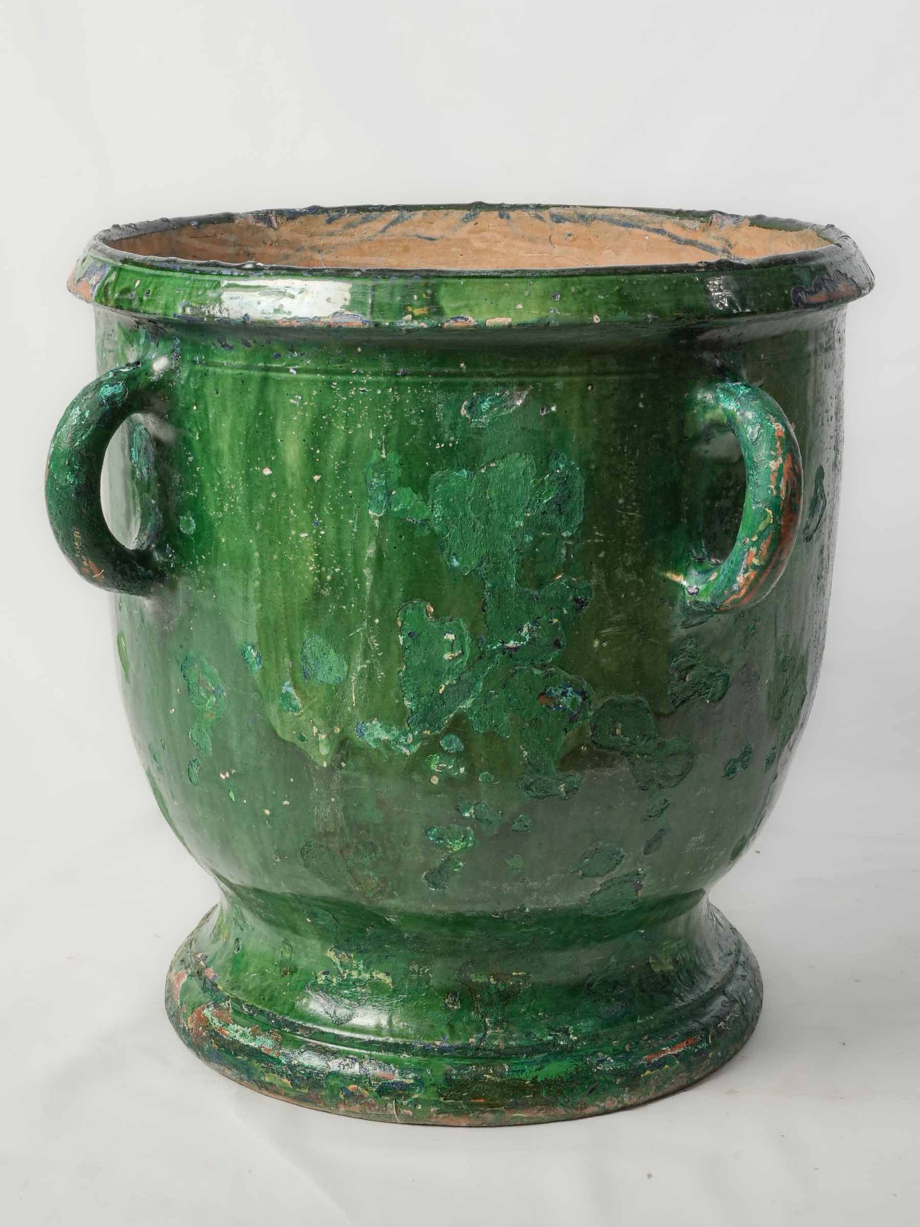 Large Green-Glazed Castelnaudary Jardinière, Late 19th Century - 21¼" x 25¼"