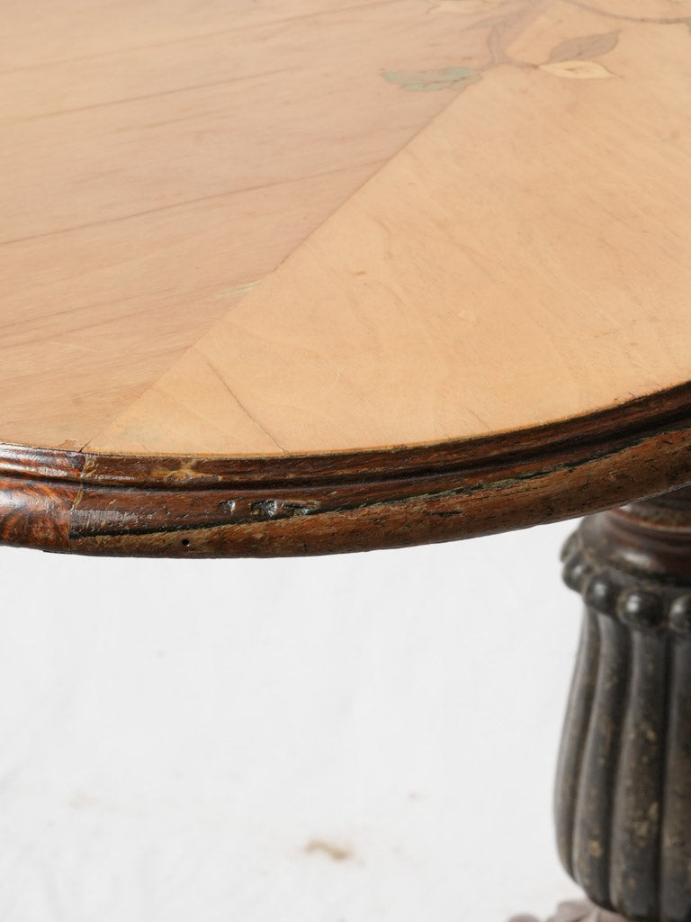 Unique aged patina table
