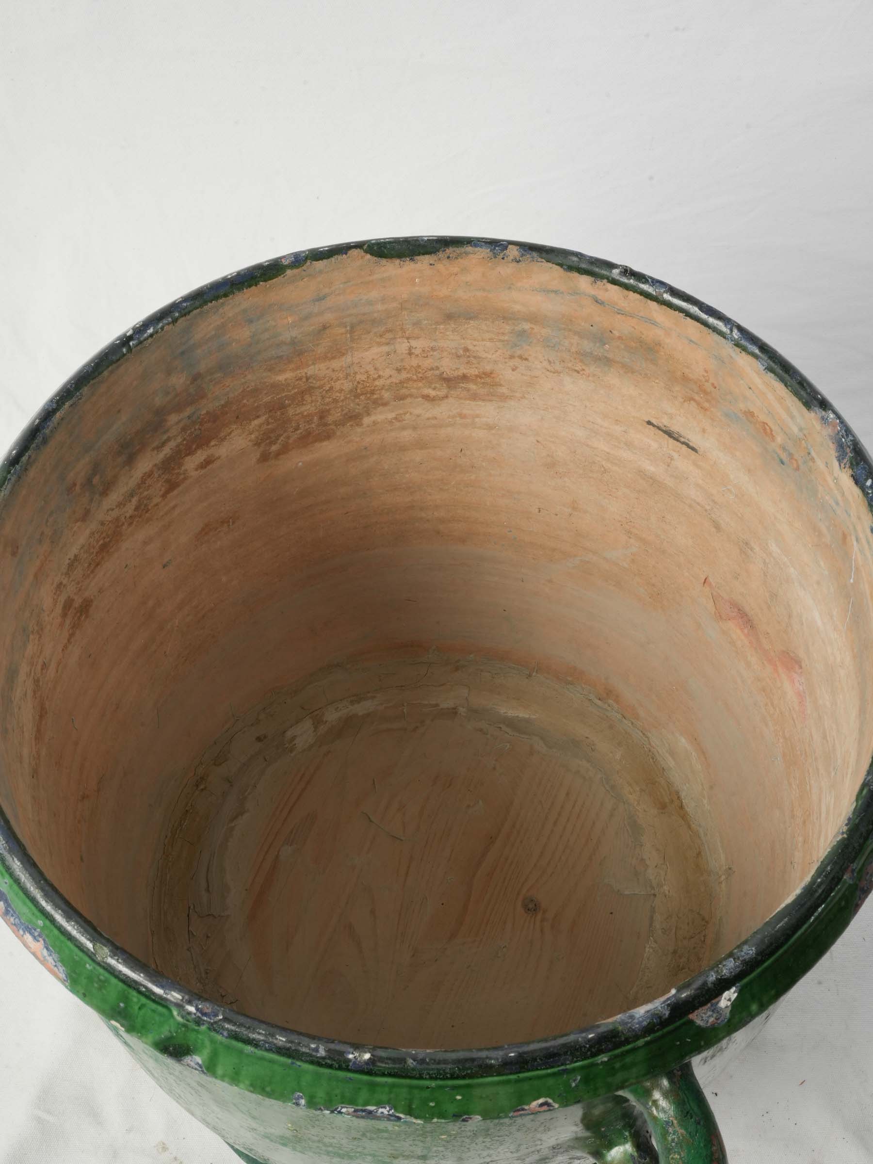 Large Green-Glazed Castelnaudary Jardinière, Late 19th Century - 21¼" x 25¼"