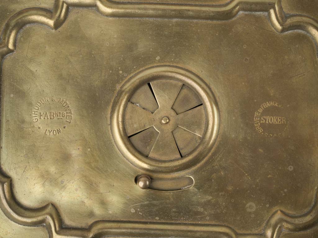 Traditional copper chaufferette bed warmer