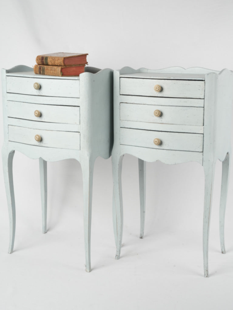 Vintage duck-egg blue nightstands