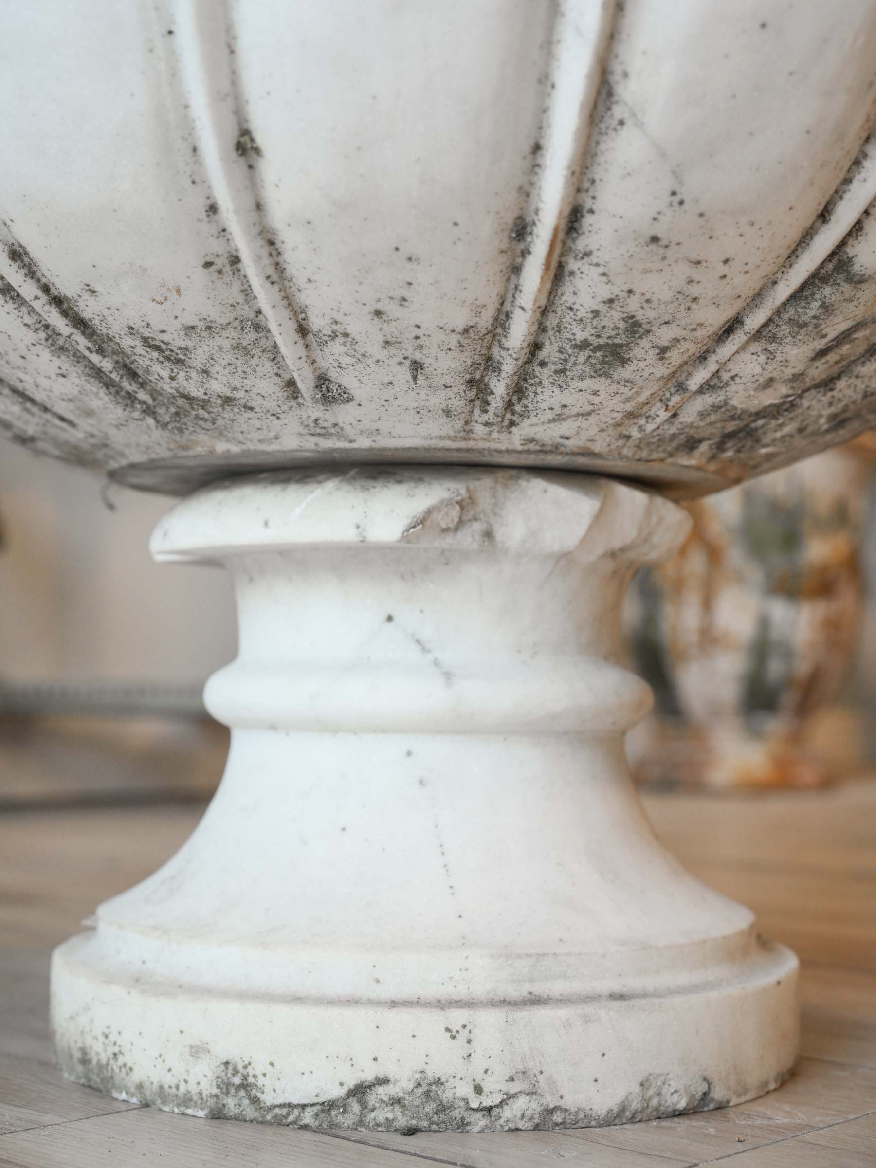 Substantial Early 20th-Century Carved Marble Jardinière 20" x 22"