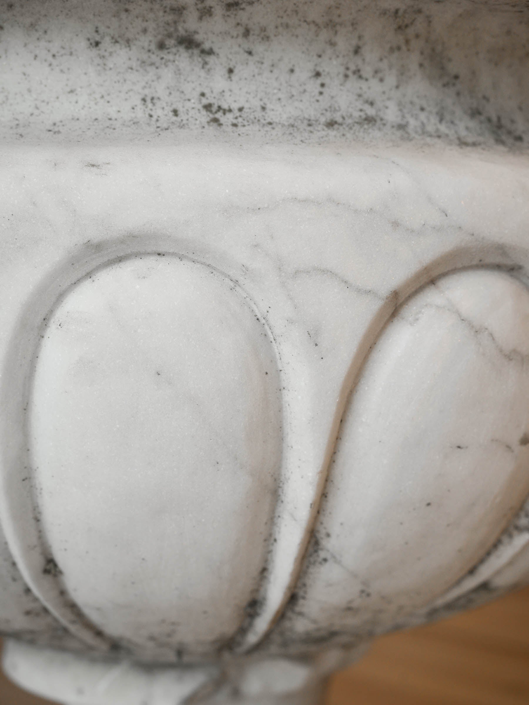 Substantial Early 20th-Century Carved Marble Jardinière 20" x 22"